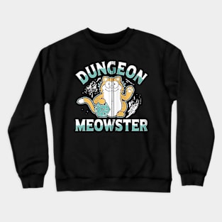 Dungeon Meowster Cat Lover Fantasy Games Zip Crewneck Sweatshirt